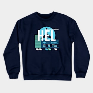 Helsinki (HEL) Airport // Sunset Baggage Tag Crewneck Sweatshirt